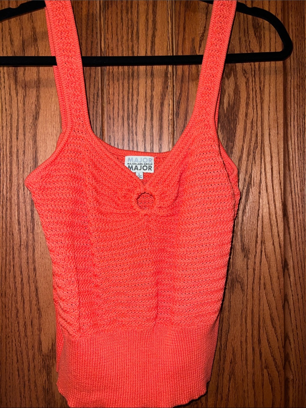 Coral Knit Crop Tank Top